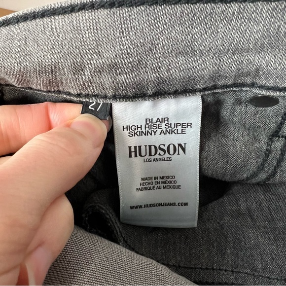 Hudson Blair High Rise Super Skinny Ankle Jeans Size 27 4 Grey - Picture 5 of 5